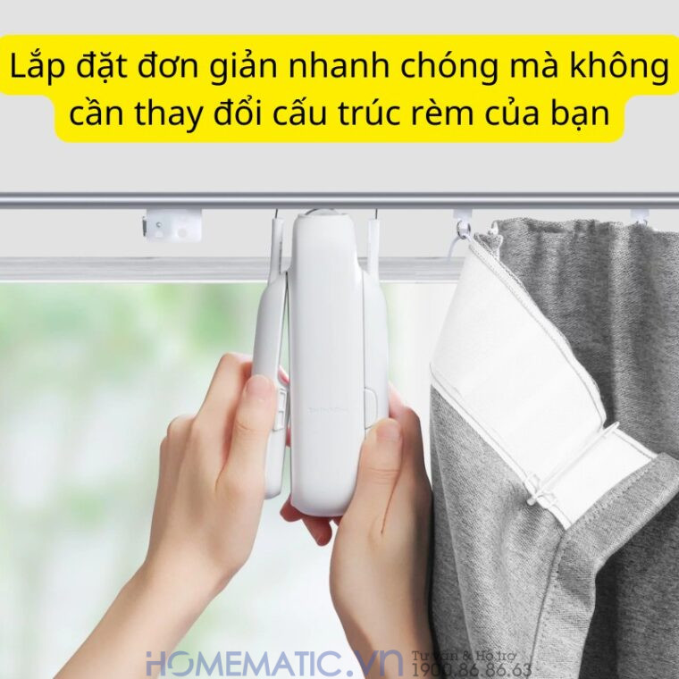 Động Cơ Rèm Thông Minh Switchbot Curtain U-rail3 Hỗ Trợ Thanh Treo Rèm Ray Trượt Loại Chữ U
