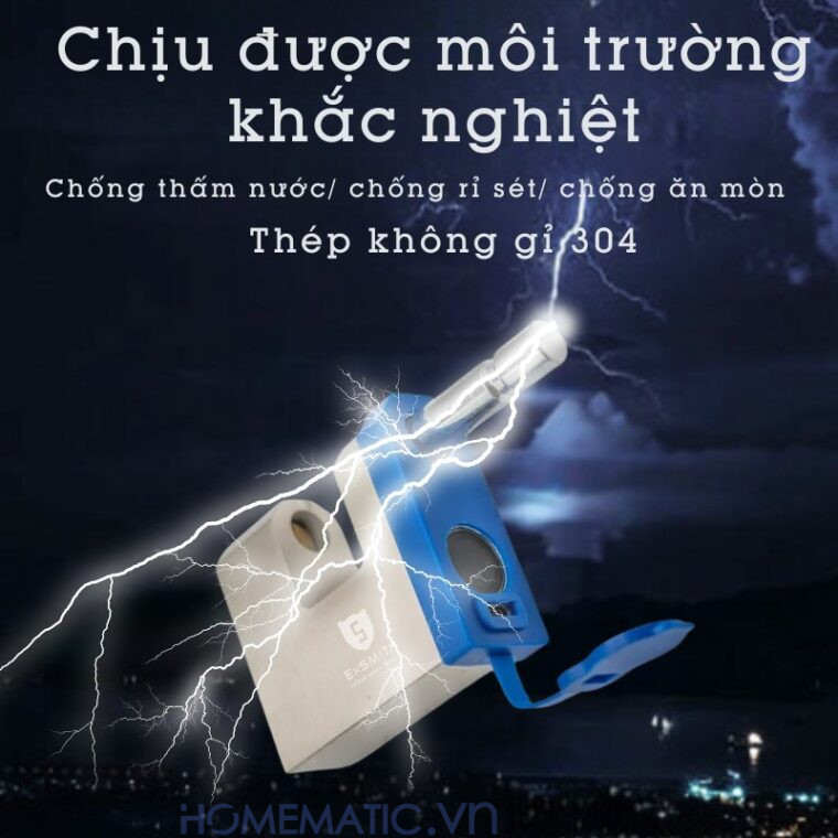 Ổ Khóa Cầu Ngang Vân Tay Chống Cắt Chống Nước Chống Trộm Thông Minh Exsmith Epl655 Ổ Khóa Cầu Ngang Vân Tay Chống Cắt Chống Nước Chống Trộm Thông Minh Exsmith Epl655