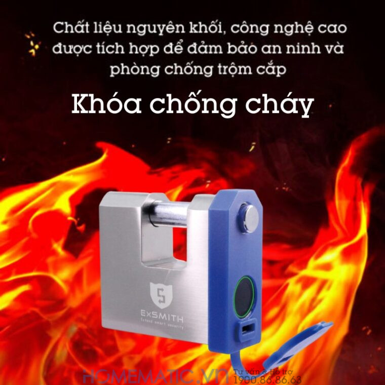 Ổ Khóa Cầu Ngang Vân Tay Chống Cắt Chống Nước Chống Trộm Thông Minh Exsmith Epl655 Ổ Khóa Cầu Ngang Vân Tay Chống Cắt Chống Nước Chống Trộm Thông Minh Exsmith Epl655