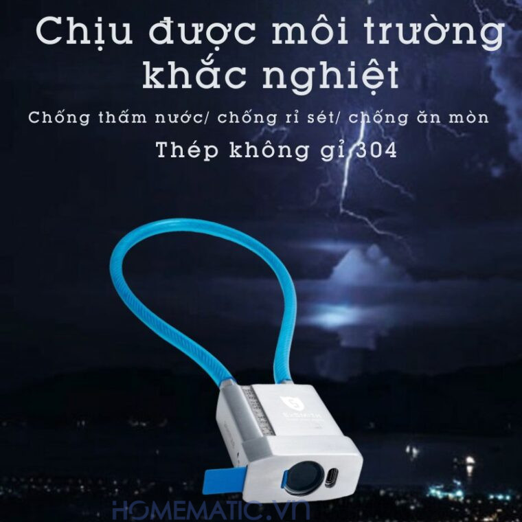 Ổ Khóa Dây Cáp Chống Cắt Vân Tay Khóa Xe Máy, Xe đạp, Khóa Cửa Cổng Exsmith Epl185Ổ Khóa Dây Cáp Chống Cắt Vân Tay Khóa Xe Máy, Xe đạp, Khóa Cửa Cổng Exsmith Epl185 có thể chống chịu môi trường khắc nghiệt Ổ Khóa Dây Cáp Chống Cắt Vân Tay Khóa Xe Máy, Xe đạp, Khóa Cửa Cổng Exsmith Epl185 có thể chống chịu môi trường khắc nghiệt