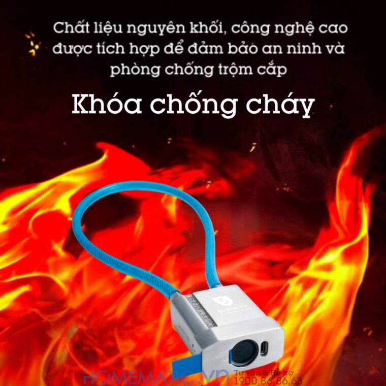 Ổ Khóa Dây Cáp Chống Cắt Vân Tay Khóa Xe Máy, Xe đạp, Khóa Cửa Cổng Exsmith Epl185 là ổ khóa chống cháy Ổ Khóa Dây Cáp Chống Cắt Vân Tay Khóa Xe Máy, Xe đạp, Khóa Cửa Cổng Exsmith Epl185 là ổ khóa chống cháy