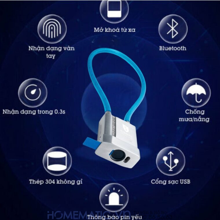 Ổ Khóa Dây Cáp Chống Cắt Vân Tay Khóa Xe Máy, Xe đạp, Khóa Cửa Cổng Exsmith Epl185 có nhiều tính năng hữu ích Ổ Khóa Dây Cáp Chống Cắt Vân Tay Khóa Xe Máy, Xe đạp, Khóa Cửa Cổng Exsmith Epl185 có nhiều tính năng hữu ích