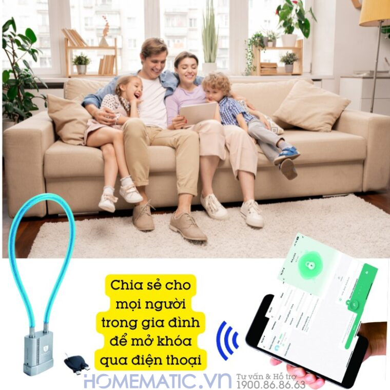 Ổ Khóa Dây Cáp Chống Cắt Vân Tay Khóa Xe Máy, Xe đạp, Khóa Cửa Cổng Exsmith Epl185 có thể chia sẻ với mọi người trong gia đình để mở khóa