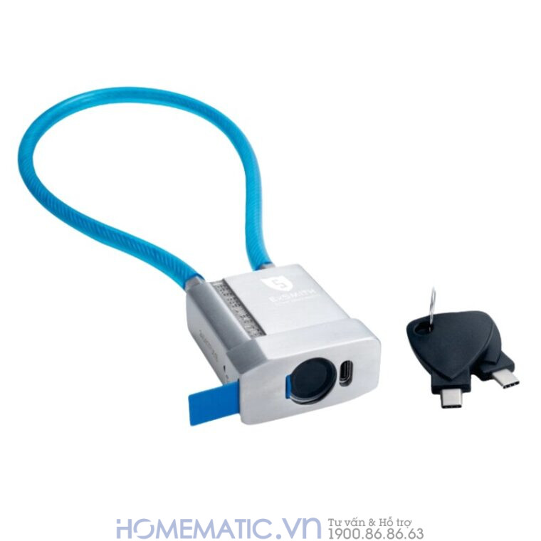 Ổ Khóa Dây Cáp Chống Cắt Vân Tay Khóa Xe Máy, Xe đạp, Khóa Cửa Cổng Exsmith Epl185