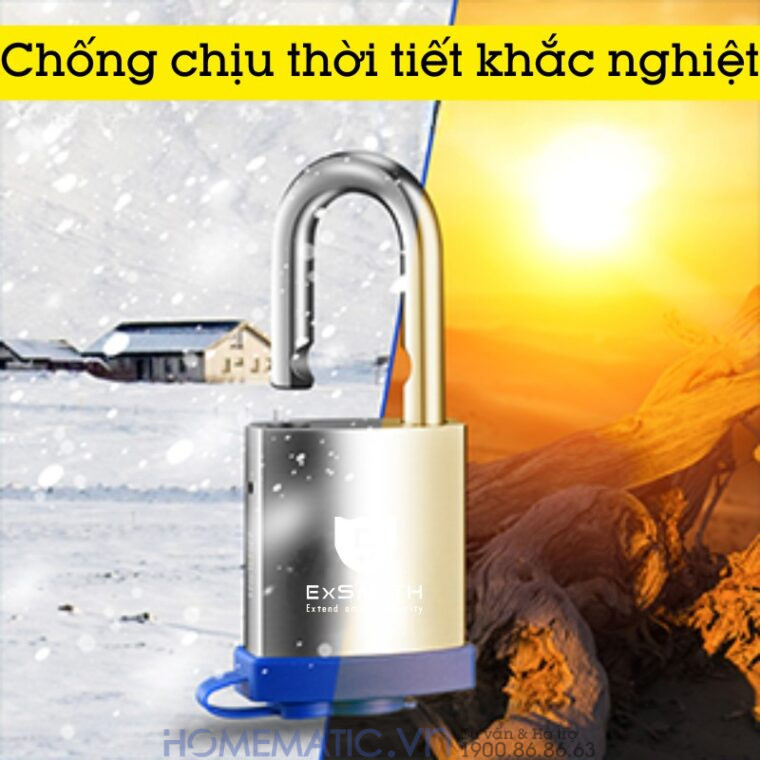 Ổ Khóa Vân Tay Móc Treo Cửa Cổng Chống Nước Ngoài Trời Exsmith Epl265