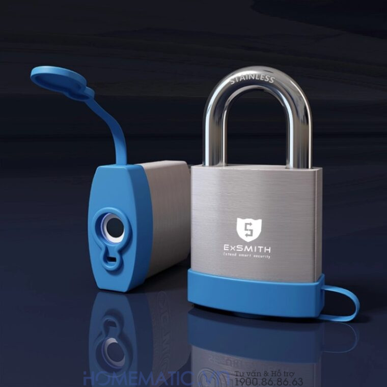 Ổ Khóa Vân Tay Móc Treo Cửa Cổng Chống Nước Ngoài Trời Exsmith Epl265