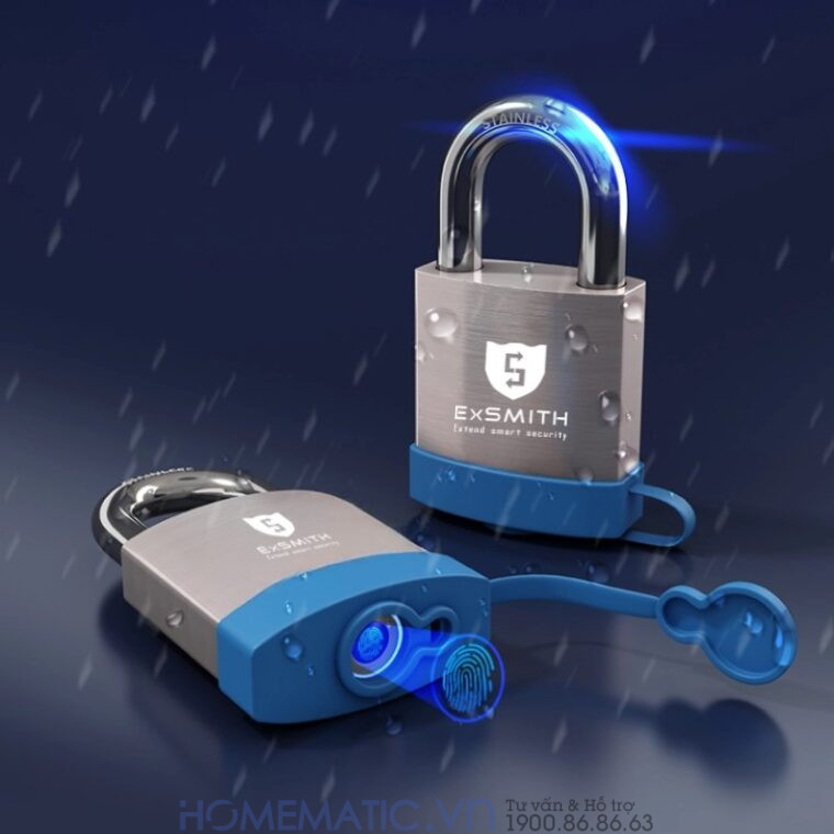 Ổ Khóa Vân Tay Móc Treo Cửa Cổng Chống Nước Ngoài Trời Exsmith Epl265