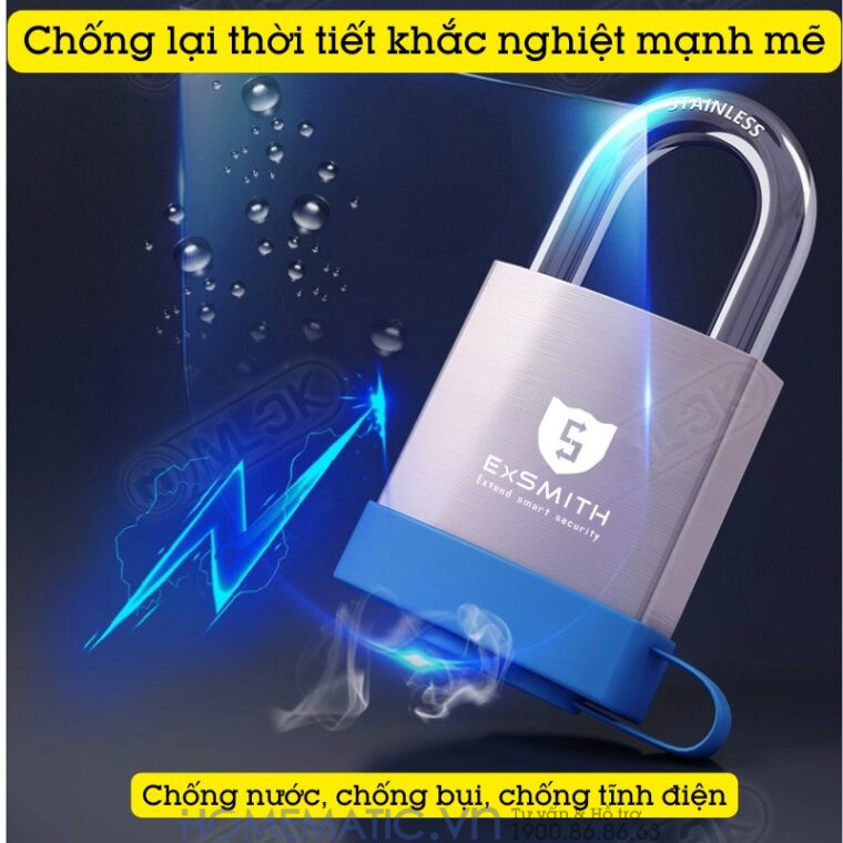 Ổ Khóa Vân Tay Móc Treo Cửa Cổng Chống Nước Ngoài Trời Exsmith Epl265 Ổ Khóa Vân Tay Móc Treo Cửa Cổng Chống Nước Ngoài Trời Exsmith Epl265