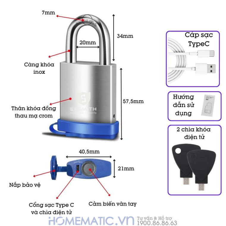 Ổ Khóa Vân Tay Móc Treo Cửa Cổng Chống Nước Ngoài Trời Exsmith Epl265 Ổ Khóa Vân Tay Móc Treo Cửa Cổng Chống Nước Ngoài Trời Exsmith Epl265