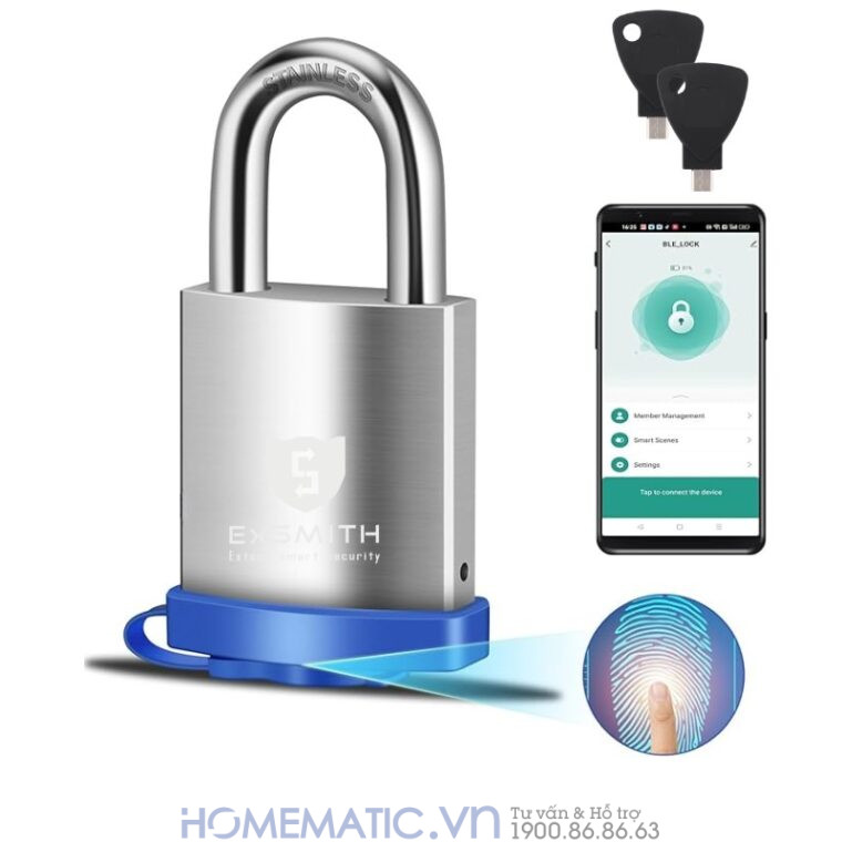 Ổ Khóa Vân Tay Móc Treo Cửa Cổng Chống Nước Ngoài Trời Exsmith Epl265 Ổ Khóa Vân Tay Móc Treo Cửa Cổng Chống Nước Ngoài Trời Exsmith Epl265