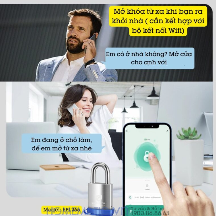 Ổ Khóa Vân Tay Móc Treo Cửa Cổng Chống Nước Ngoài Trời Exsmith Epl265