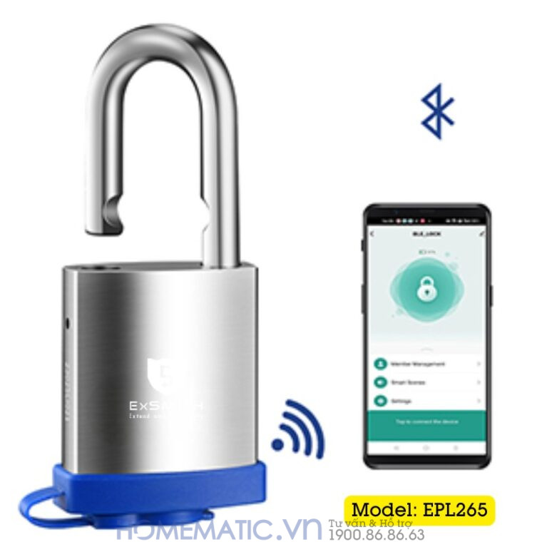 Ổ Khóa Vân Tay Móc Treo Cửa Cổng Chống Nước Ngoài Trời Exsmith Epl265 Ổ Khóa Vân Tay Móc Treo Cửa Cổng Chống Nước Ngoài Trời Exsmith Epl265