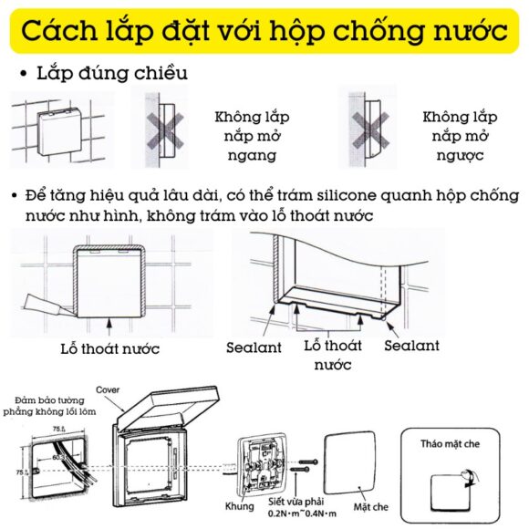 Bộ Chuông Cửa Cao Cấp Panasonic Chuông điện Có Dây lắp đặt với hộp chống nước