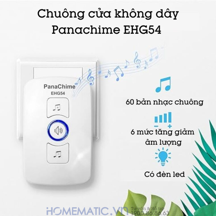 Chuông Cửa Không Dây Nút Bấm Panasonic Dùng Pin Cao Cấp Panachime Ehg54 Chuông Cửa Không Dây Nút Bấm Panasonic Dùng Pin Cao Cấp Panachime Ehg54