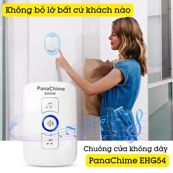 Chuông Cửa Không Dây Nút Bấm Panasonic Dùng Pin Cao Cấp Panachime Ehg54