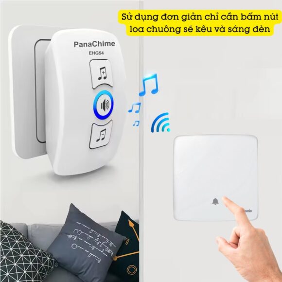 Chuông Cửa Không Dây Nút Bấm Panasonic Dùng Pin Cao Cấp Panachime Ehg54