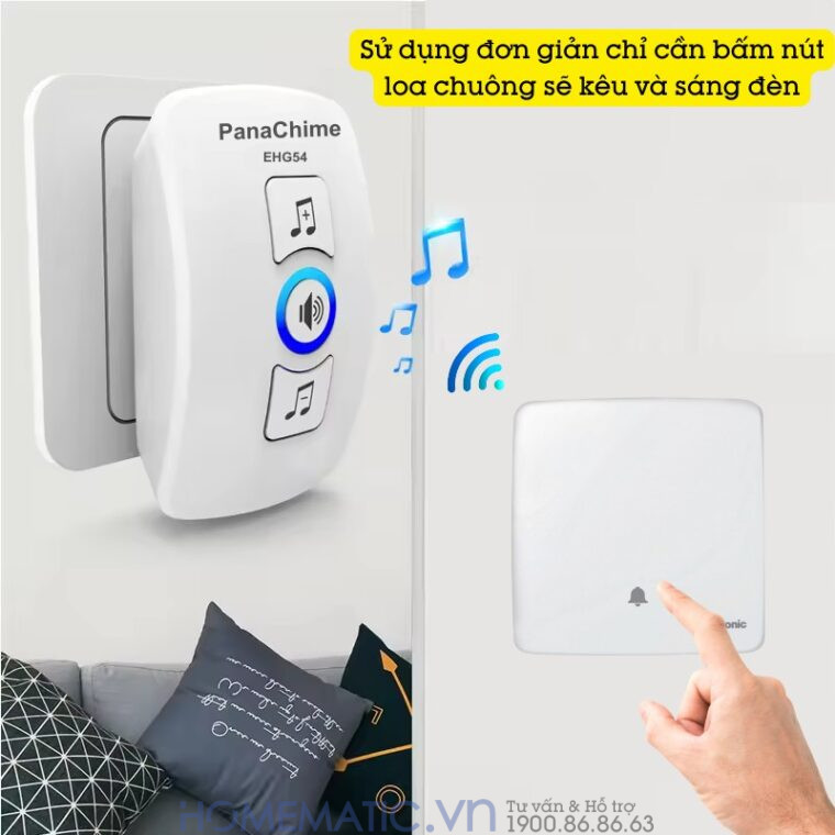 Chuông Cửa Không Dây Nút Bấm Panasonic Dùng Pin Cao Cấp Panachime Ehg54 Chuông Cửa Không Dây Nút Bấm Panasonic Dùng Pin Cao Cấp Panachime Ehg54