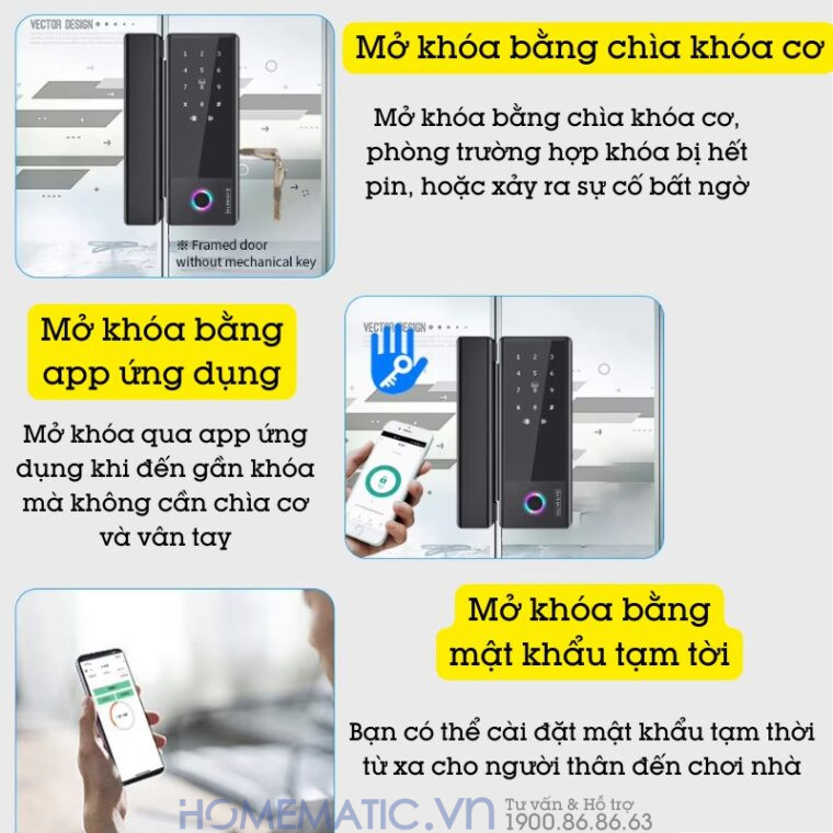 Khóa Vân Tay Cửa Kính Cường Lực Thông Minh Không Khoan đục Exsmith Jd-s1 Khóa Vân Tay Cửa Kính Cường Lực Thông Minh Không Khoan đục Exsmith Jd-s1
