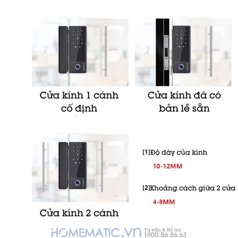 Khóa Vân Tay Cửa Kính Cường Lực Thông Minh Không Khoan đục Exsmith Jd-s1 Khóa Vân Tay Cửa Kính Cường Lực Thông Minh Không Khoan đục Exsmith Jd-s1
