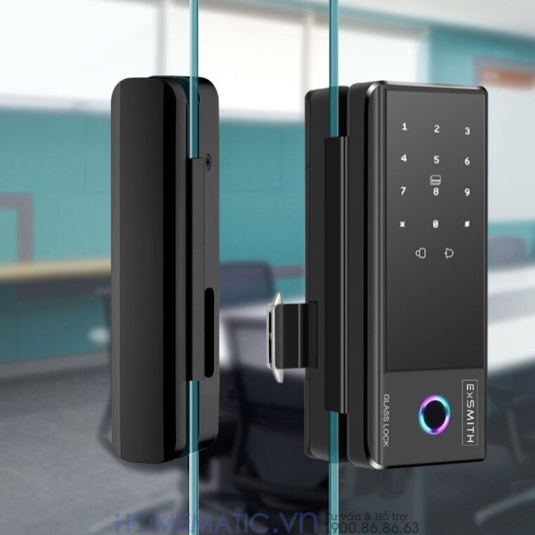 Khóa Vân Tay Cửa Kính Cường Lực Thông Minh Không Khoan đục Exsmith Jd-s1