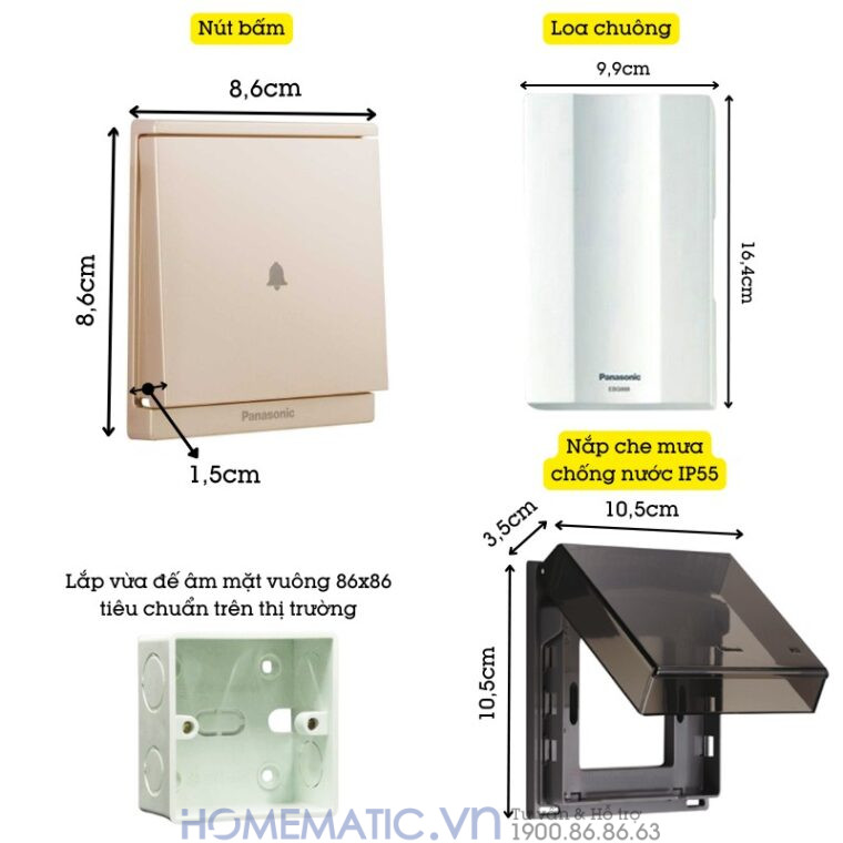 Bộ Chuông điện Cao Cấp Panasonic Chuông Cửa Có Dây Wmf223 Bộ Chuông điện Cao Cấp Panasonic Chuông Cửa Có Dây Wmf223