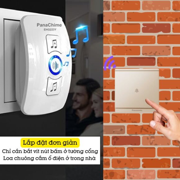 Chuông Không Dây Nút Bấm Panasonic Dùng Pin Panachime Ehg223y có cách lắp đặt đơn giản