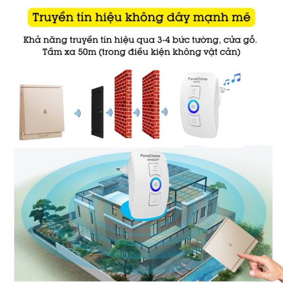 Chuông Không Dây Nút Bấm Panasonic Dùng Pin Panachime Ehg223y khả năng truyền tín hiệu không dây mạnh mẽ