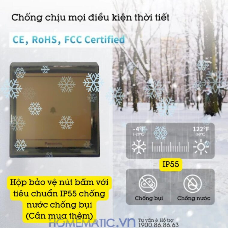 Chuông Không Dây Nút Bấm Panasonic Dùng Pin Panachime Ehg223y