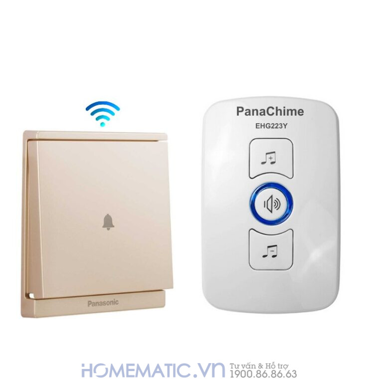 Chuông Không Dây Nút Bấm Panasonic Dùng Pin Panachime Ehg223y bản 1 nút bấm 1 loa chuông