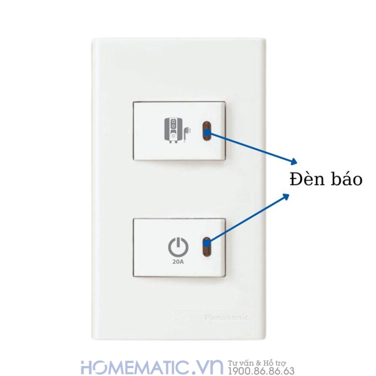 Hạt Công Tắc Bình Nóng Lạnh Panasonic 20a Có đèn Báo Hạt Công Tắc Bình Nóng Lạnh Panasonic 20a Có đèn Báo
