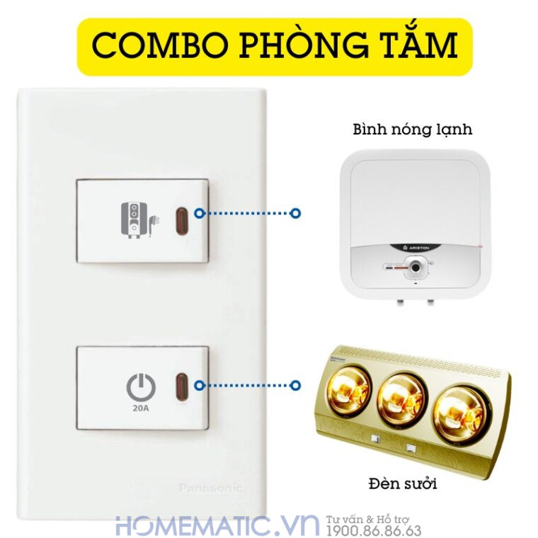 Hạt Công Tắc Bình Nóng Lạnh Panasonic 20a Có đèn Báo Hạt Công Tắc Bình Nóng Lạnh Panasonic 20a Có đèn Báo
