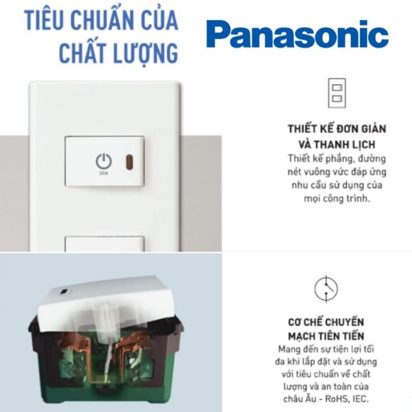 Hạt Công Tắc Bình Nóng Lạnh Panasonic 20a Có đèn Báo