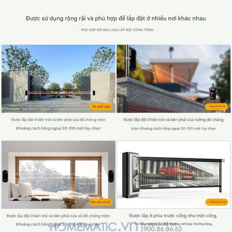 Bộ Hàng Rào điện Tử Hồng Ngoại Báo động Chống Trộm Boleesch Abt-100v3f