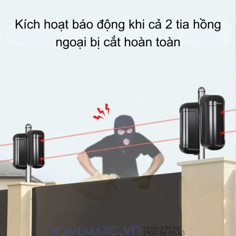 Bộ Hàng Rào điện Tử Hồng Ngoại Báo động Chống Trộm Boleesch Abt-100v3f