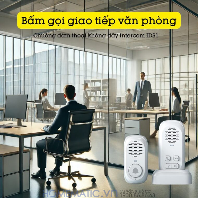 Chuông Cửa đàm Thoại 2 Chiều Không Dây Chống Nước Intercom Doorbell Ids1 giúp giao tiếp hiệu quả tại văn phòng Chuông Cửa đàm Thoại 2 Chiều Không Dây Chống Nước Intercom Doorbell Ids1 giúp giao tiếp hiệu quả tại văn phòng