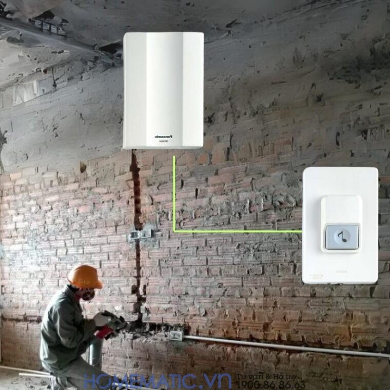 Chuông Cửa Có Dây - phải đi dây điện từ nút nhấn tới loa chuông trong nhà