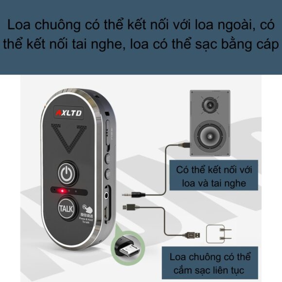 Chuông Cửa Không Dây đàm Thoại 2 Chiều Khoảng Cách Xa Axltd T1920