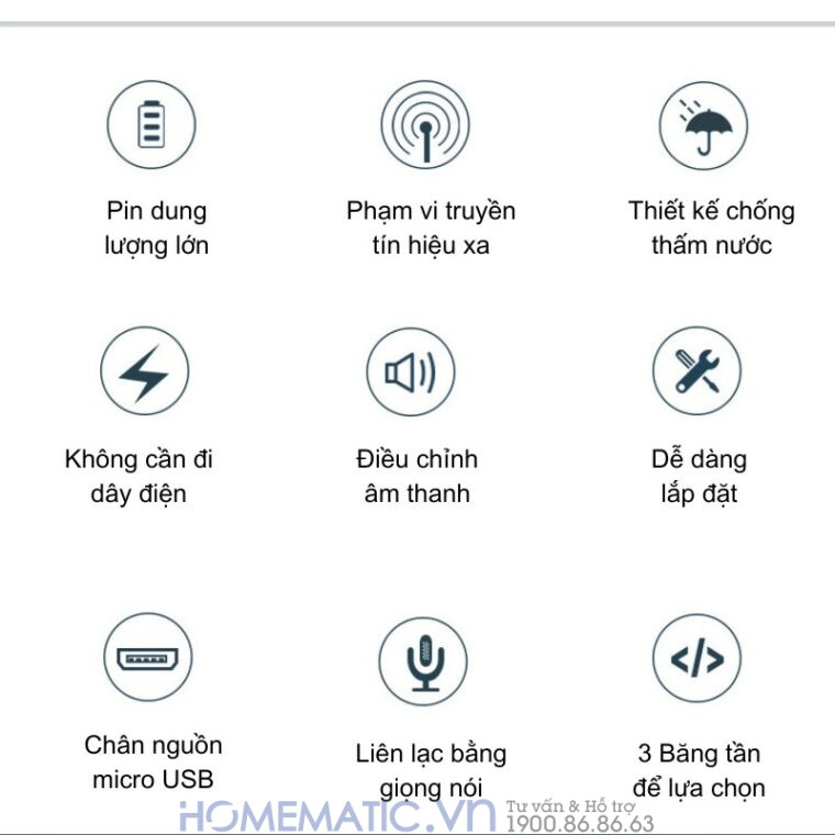 Chuông Cửa Không Dây đàm Thoại 2 Chiều Khoảng Cách Xa Axltd T1920