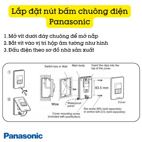 Lắp đặt nút bấm Chuông điện Panasonic Pebg8