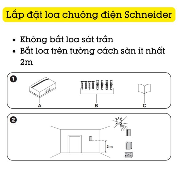 Lắp đặt loa Chuông điện Schneider Electric Bộ Chuông Cửa Có Dây A3031wbp