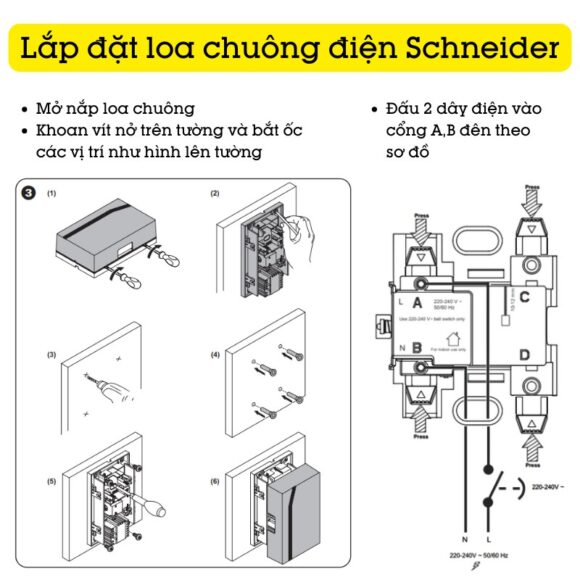 Chuông điện Schneider Electric Bộ Chuông Cửa Có Dây A3031wbp