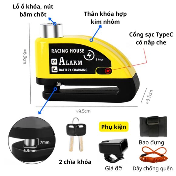 Khóa đĩa Xe Máy Chống Trộm