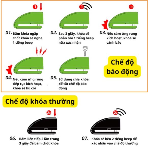 Cách sử dụng Khóa đĩa Xe Máy Chống Trộm