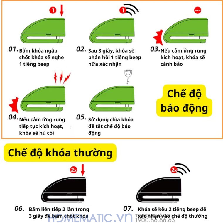 Cách sử dụng Khóa đĩa Xe Máy Chống Trộm