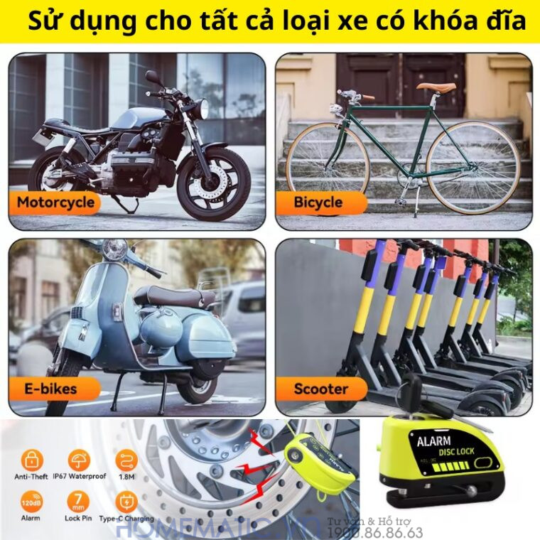 Khóa đĩa Xe Máy Chống Trộm Khóa đĩa Xe Máy Chống Trộm