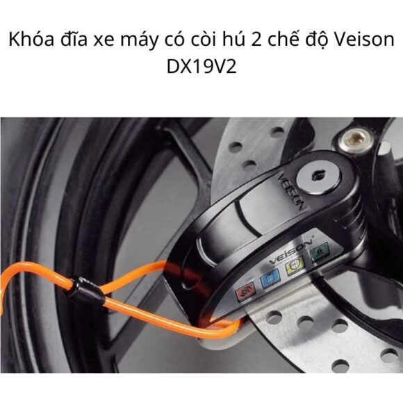 Khóa đĩa Xe Máy Có Còi Hú 2 Chế độ Veison Dx19v2