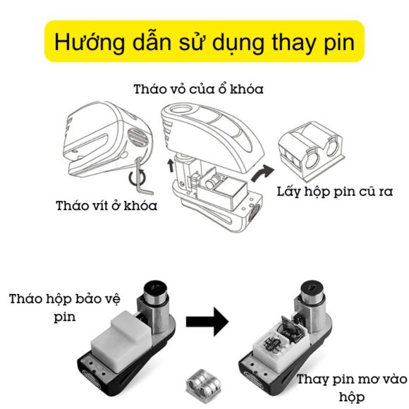 Khóa đĩa Xe Máy Có Còi Hú 2 Chế độ Veison Dx19v2