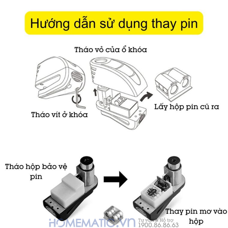 Khóa đĩa Xe Máy Có Còi Hú 2 Chế độ Veison Dx19v2