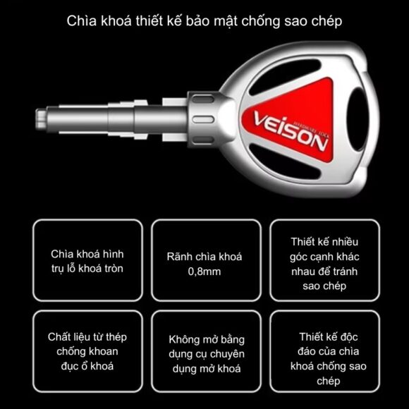 Khóa đĩa Xe Máy Có Còi Hú 2 Chế độ Veison Dx19v2