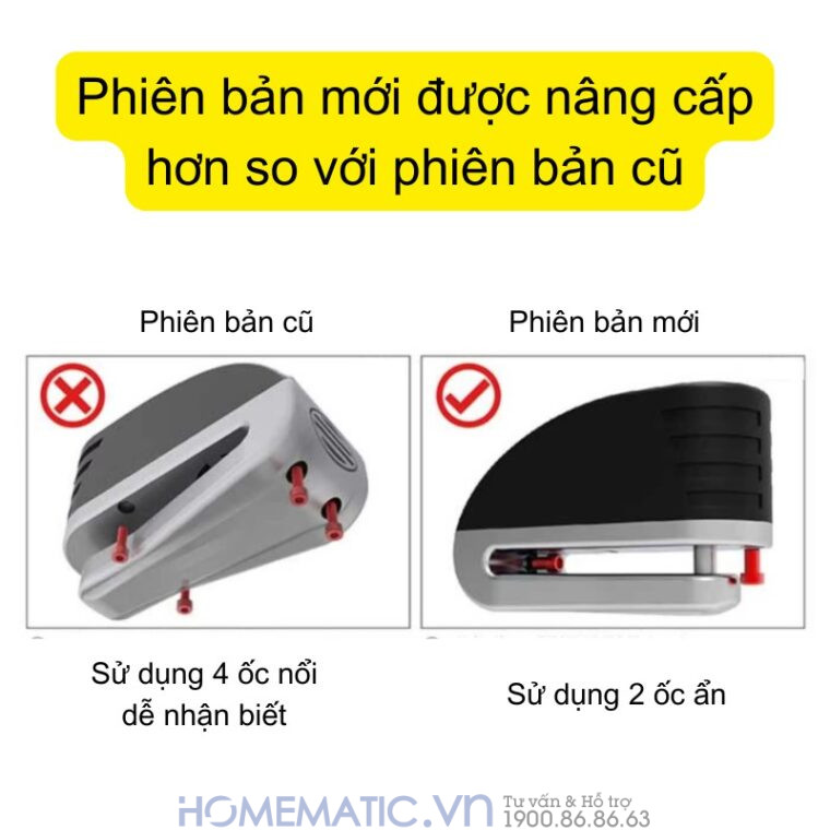 Khóa đĩa Xe Máy Có Còi Hú 2 Chế độ Veison Dx19v2